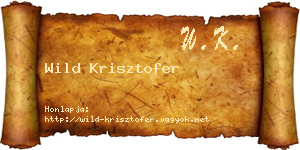Wild Krisztofer névjegykártya